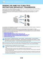 SENDING THE SAME FAX TO MULTIPLE DESTINATIONS BROADCAST (Page 440 / 934) Sharp MX Printer Manual