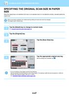 SPECIFYING THE ORIGINAL SCAN SIZE IN PAPER SIZE When (Page 449 / 934) Sharp MX Printer Manual