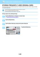 STORING FREQUENTLY USED ORIGINAL SIZES Store the frequently (Page 451 / 934) Sharp MX Printer Manual