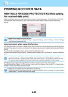 PRINTING RECEIVED DATA PRINTING A PIN CODEPROTECTED (Page 461 / 934) Sharp MX Printer Manual