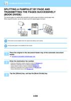 SPLITTING A PAMPHLET BY PAGE AND TRANSMITTING THE PAGES (Page 486 / 934) Sharp MX Printer Manual