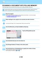 A DOCUMENT INTO POLLING MEMORY Follow these steps to (Page 507 / 934) Sharp MX Printer Manual