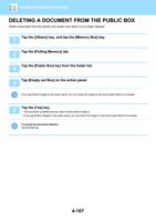DELETING A DOCUMENT FROM THE PUBLIC BOX Delete a document (Page 509 / 934) Sharp MX Printer Manual