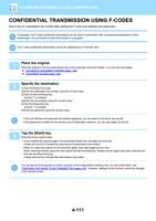 CONFIDENTIAL TRANSMISSION USING FCODES Send a fax to (Page 513 / 934) Sharp MX Printer Manual