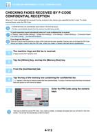 CHECKING FAXES RECEIVED BY FCODE CONFIDENTIAL RECEPTION (Page 514 / 934) Sharp MX Printer Manual