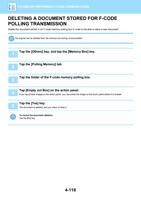 DELETING A DOCUMENT STORED FOR FCODE POLLING TRANSMISSION (Page 520 / 934) Sharp MX Printer Manual