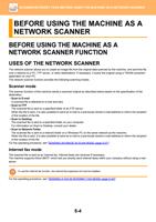 ► BEFORE USING THE MACHINE AS A NETWORK SCANNER BEFORE (Page 532 / 934) Sharp MX Printer Manual
