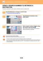 USING A SEARCH NUMBER TO RETRIEVE A DESTINATION The (Page 548 / 934) Sharp MX Printer Manual