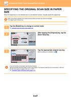 ING THE ORIGINAL SCAN SIZE IN PAPER SIZE When the original (Page 575 / 934) Sharp MX Printer Manual