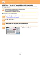 STORING FREQUENTLY USED ORIGINAL SIZES Store the frequently (Page 577 / 934) Sharp MX Printer Manual