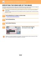 SEND SIZE OF THE IMAGE Tap this key to specify the (Page 580 / 934) Sharp MX Printer Manual