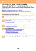 CHANGING THE PRINT SETTINGS FOR THE TRANSACTION REPORT (Page 638 / 934) Sharp MX Printer Manual