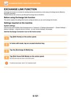 EXCHANGE LINK FUNCTION Exchange link function is a (Page 649 / 934) Sharp MX Printer Manual