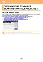 TATUS OF TRANSMISSIONRECEPTION JOBS CHECKING THE STATUS (Page 669 / 934) Sharp MX Printer Manual