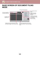 BASE SCREEN OF DOCUMENT FILING MODE Use to save originals (Page 687 / 934) Sharp MX Printer Manual