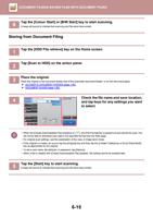 6 Tap the Colour Start or BW Start key to start scanning (Page 694 / 934) Sharp MX Printer Manual
