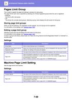 Pages Limit Group This is used to register the page (Page 783 / 934) Sharp MX Printer Manual