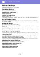 related to the printer function can be configured Condition (Page 801 / 934) Sharp MX Printer Manual