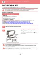 DOCUMENT GLASS This section describes the steps for (Page 85 / 934) Sharp MX Printer Manual