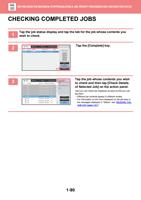 CHECKING COMPLETED JOBS 1 Tap the job status display (Page 93 / 934) Sharp MX Printer Manual