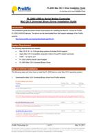 PL2303 Mac OS X Driver Installation Guide Document (Page 1 / 9) PL-2303 Mac OS X Driver Installation Guide