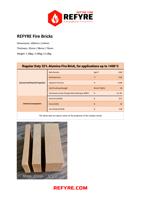 REF YRE C OM REF YRE Fir eBr ick sDi men sio ns2 3 (Page 1 / 136) REFYRE Fire Bricks Data Sheet